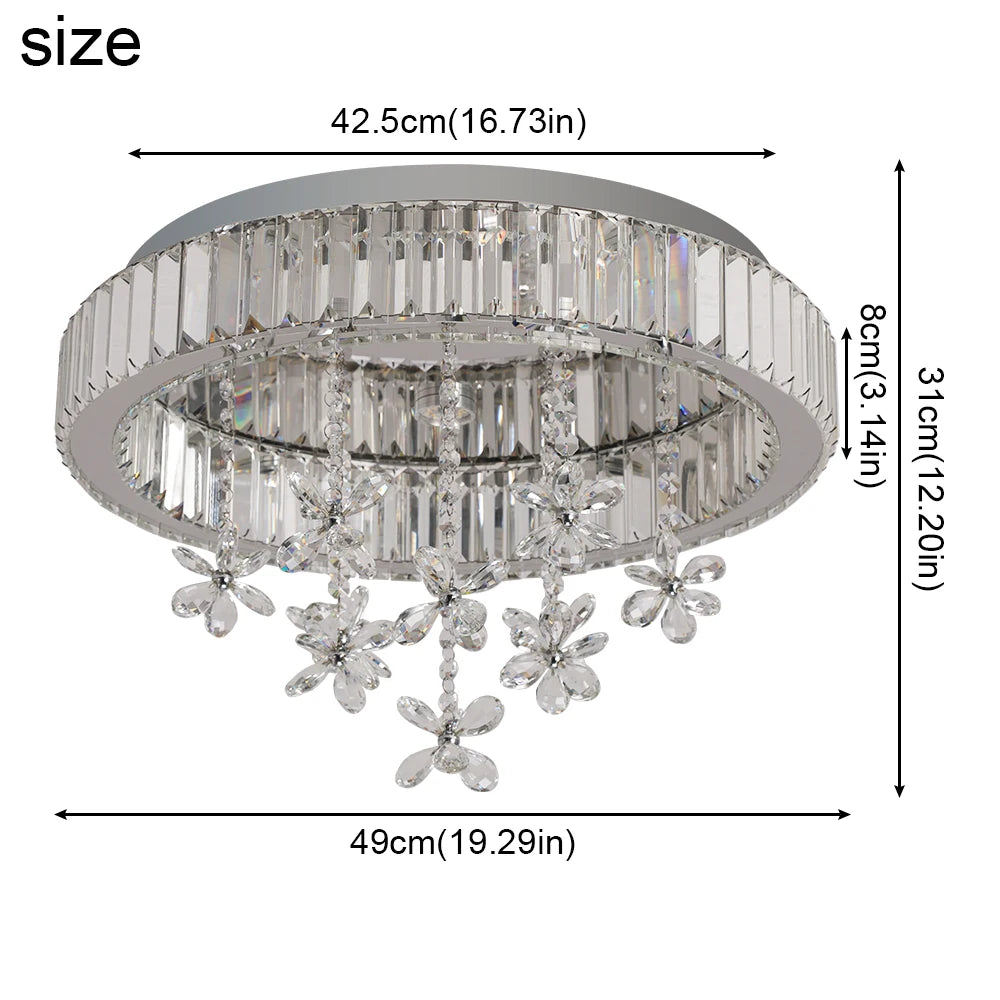 VETRULUS Crystal LED Ceiling Lamp Modern Chandelier Pendant Light