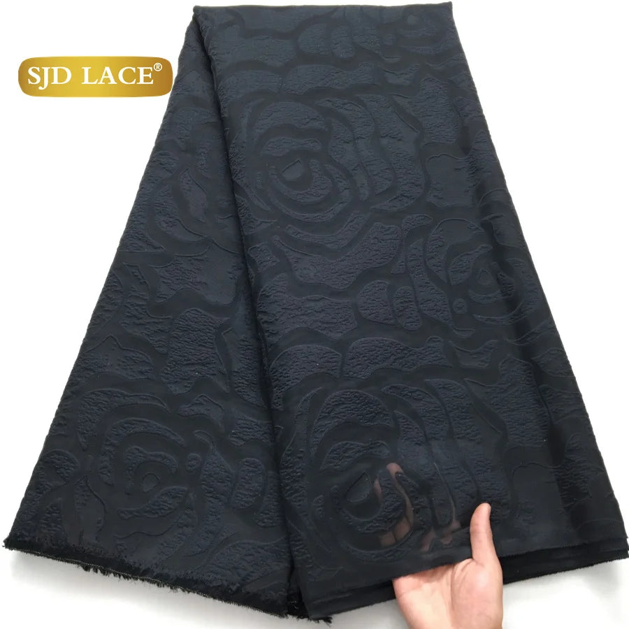 SJD LACA Nigerian Brocade Lace Damask Fabric For Women Dresses