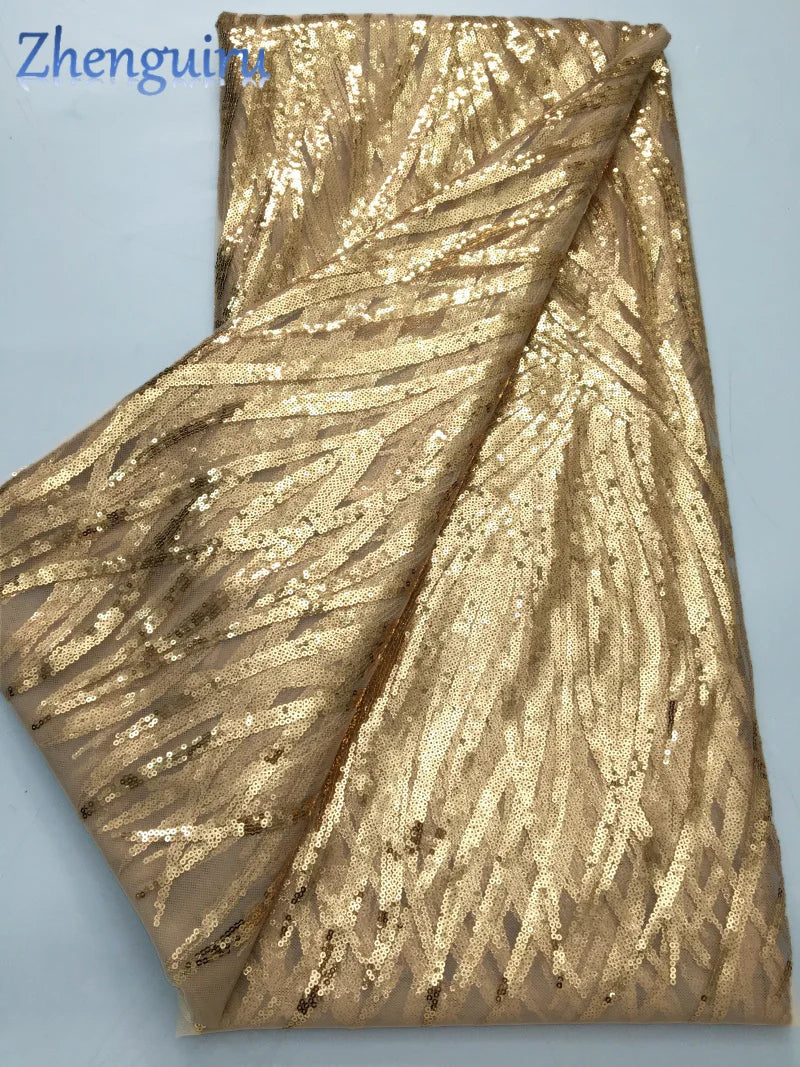 NONECN Nigerian Lace Fabric Luxury Embroidered Mesh for Bridal Dress