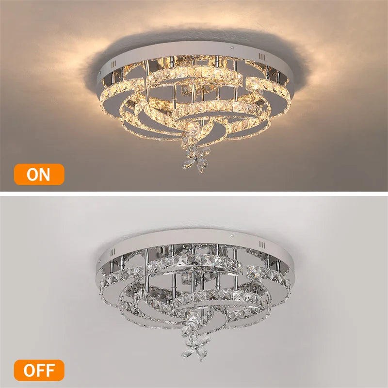 GreeLustr Crystal LED Ceiling Chandelier For Living Dining Room