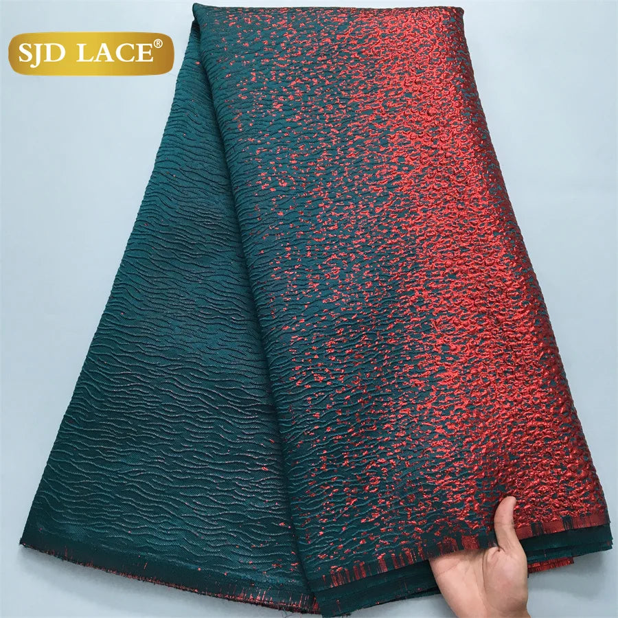 SJD LACA Nigerian Brocade Lace Damask Fabric For Women Dresses
