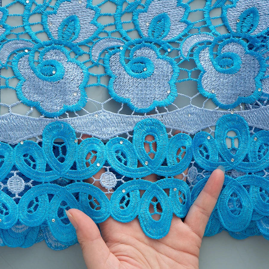 NONECN African Guipure Water Lace Fabric Embroidery For Wedding Dresses