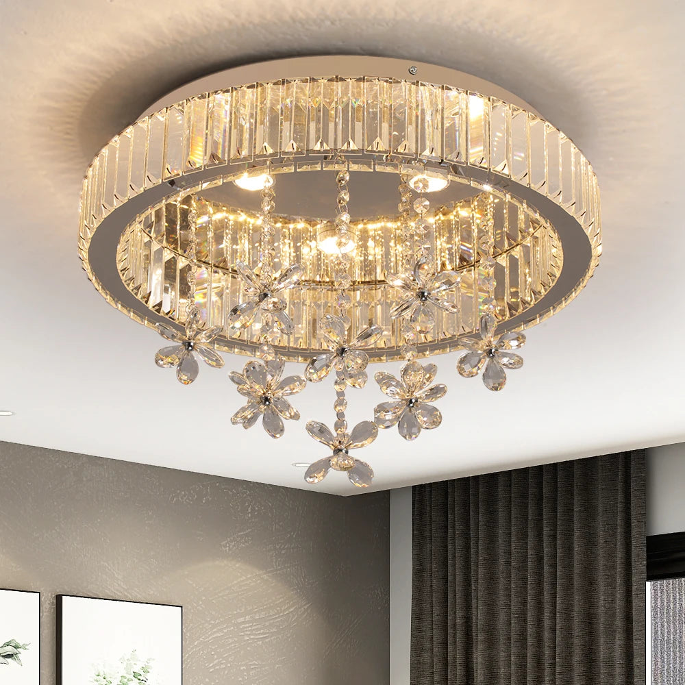 VETRULUS Crystal LED Ceiling Lamp Modern Chandelier Pendant Light