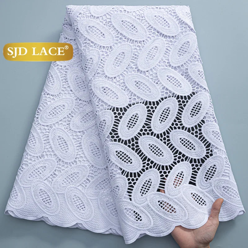 SJD African Guipure Cord Lace Fabric For Women Dresses