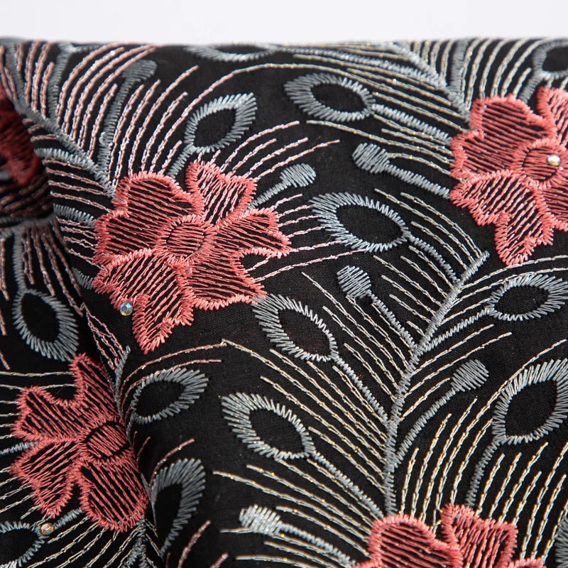 NONECN African Lace Embroidered Swiss Voile With Stones For Wedding