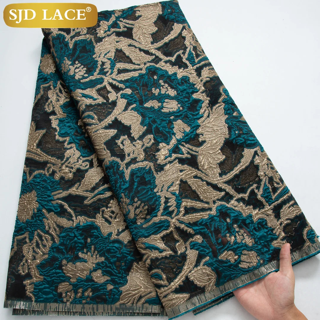 SJD LACA Nigerian Brocade Lace Damask Fabric For Women Dresses