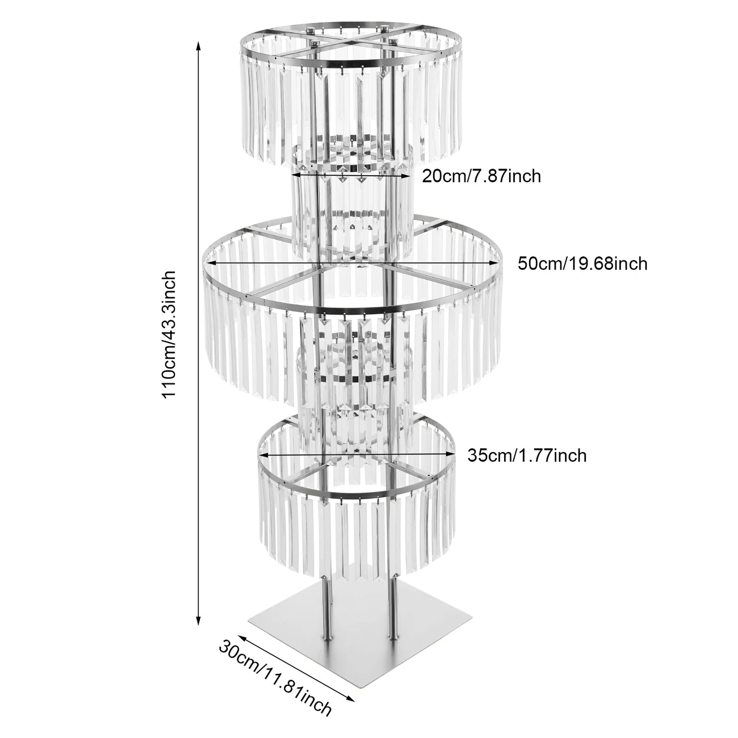 NONECN 2-Piece 5-Tier Crystal Flower Stand Wedding Centerpieces
