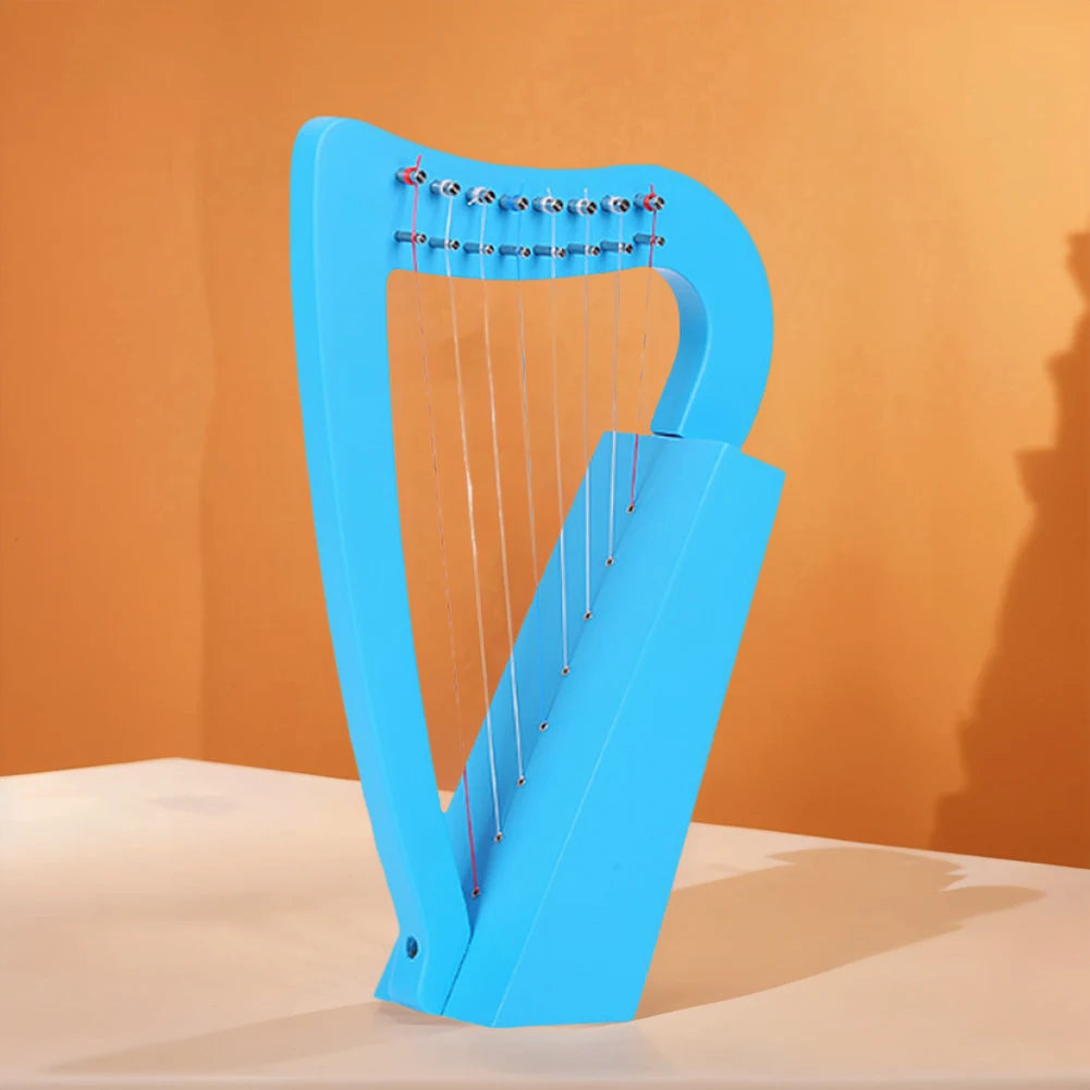Shunmaii 8-String Lyre Harp Solid Wood Mini With Tuning Wrench