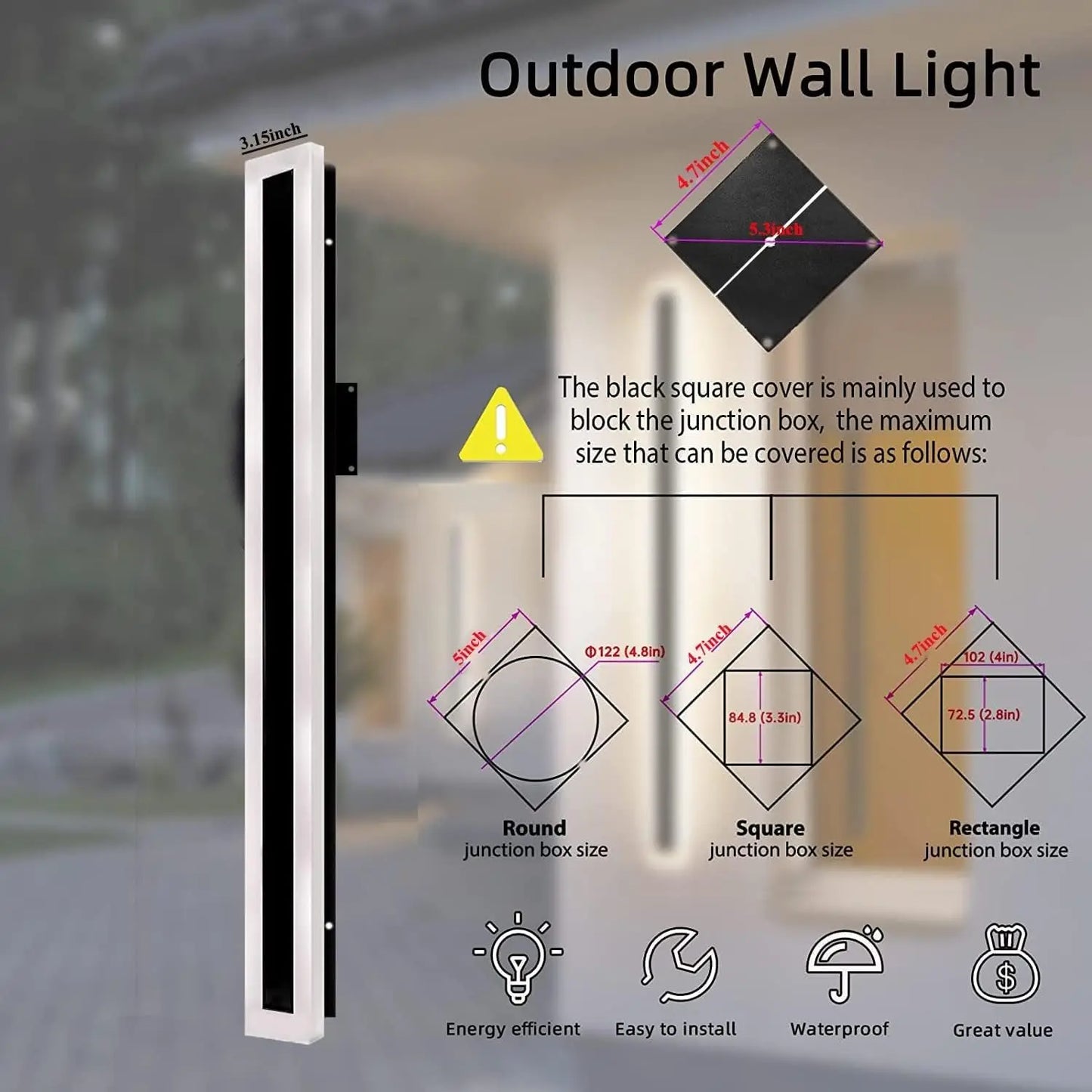 Outdoor LED Wall Lantern Waterproof IP65 Sconce Lamp For Porch