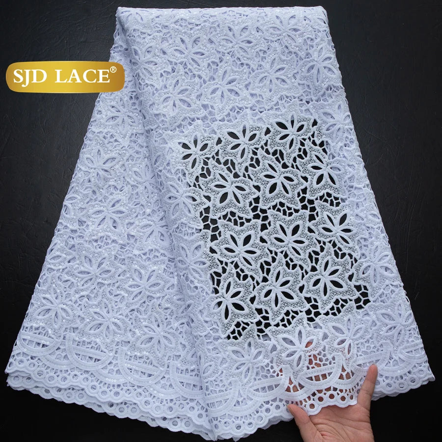 SJD African Guipure Cord Lace Fabric For Women Dresses