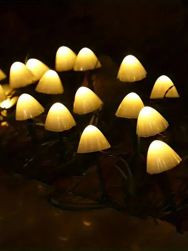 Solar Powered Mushroom Lights With 20 Bulbs For Garden
