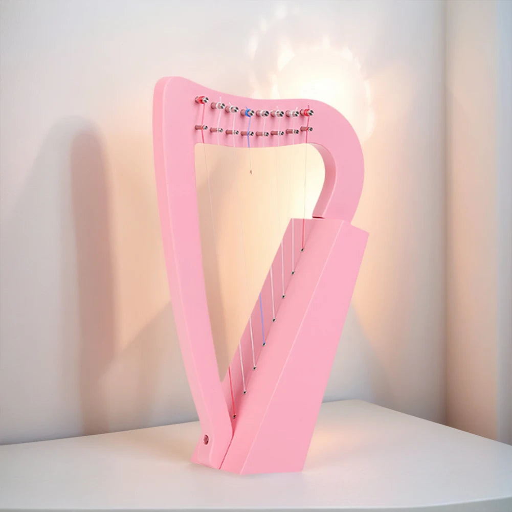Shunmaii 8-String Lyre Harp Solid Wood Mini With Tuning Wrench