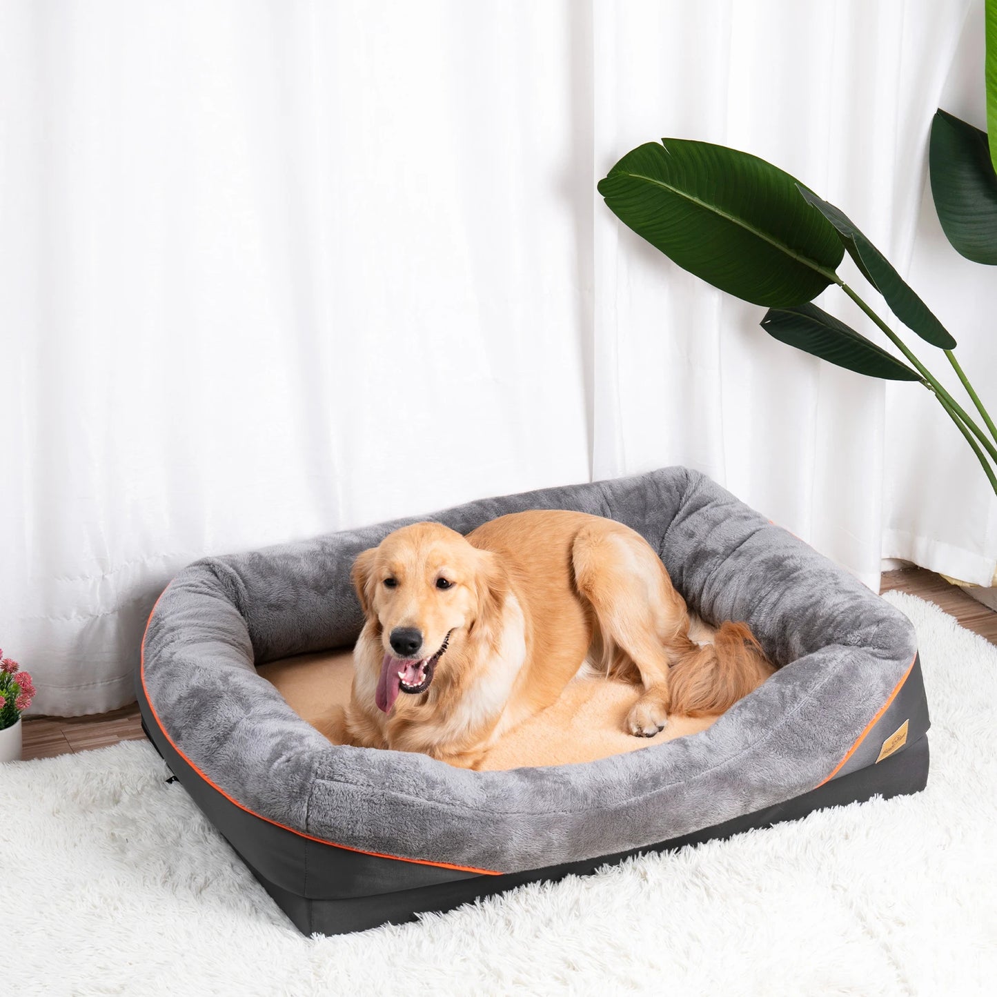Bingopaw Dog Bed Anti Allergy Fleece Removable Washable Waterproof Cover