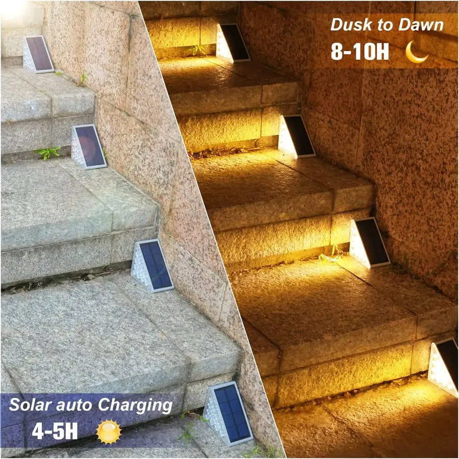 Outdoor Solar Stair Lights 12 Pack IP67 Waterproof 80 Lumen