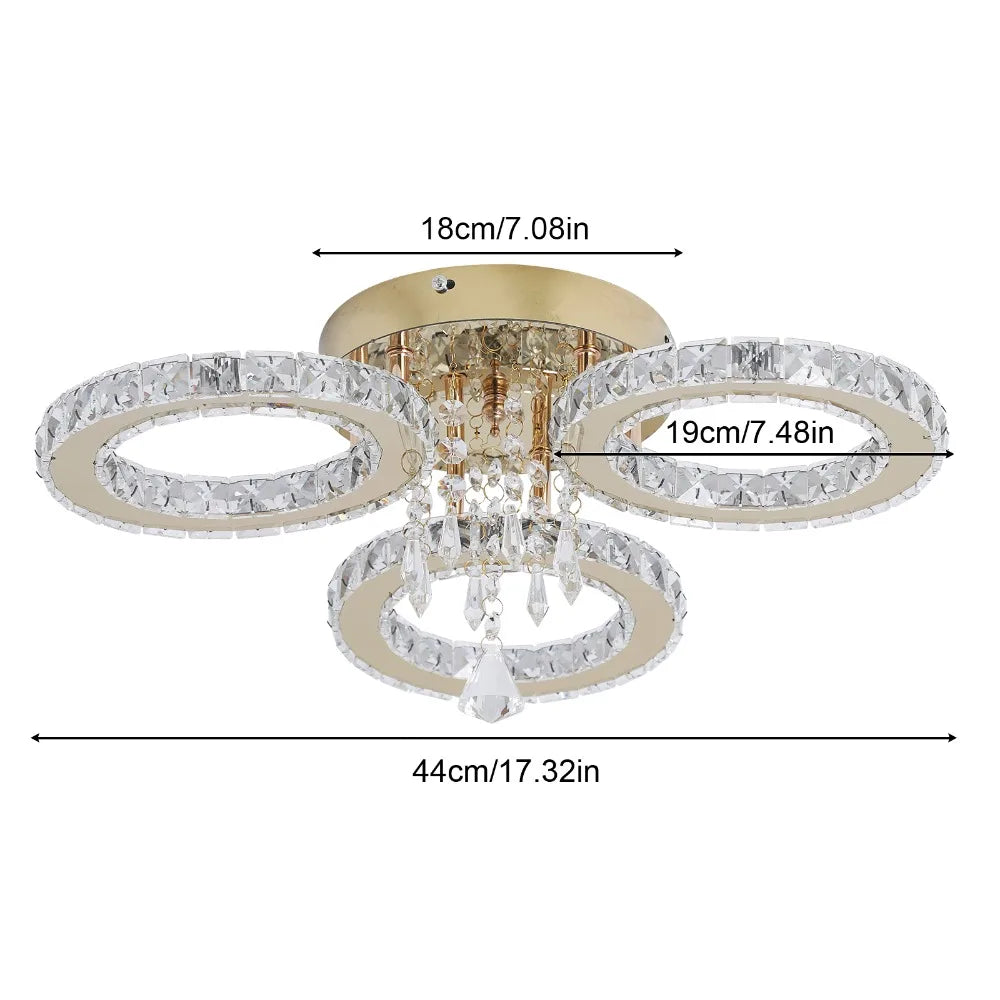 VETRULUS Modern LED Crystal Ceiling Chandelier