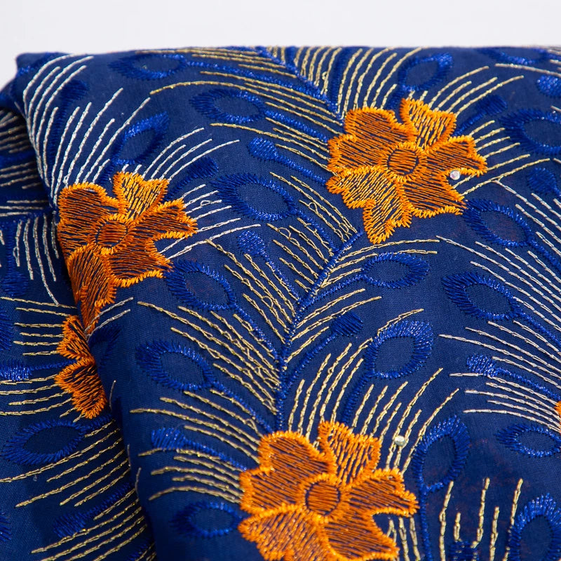 NONECN African Lace Embroidered Swiss Voile With Stones For Wedding