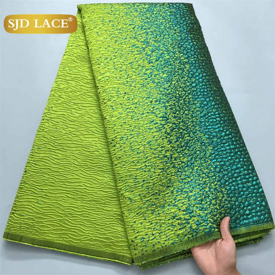 SJD LACA Nigerian Brocade Lace Damask Fabric For Women Dresses