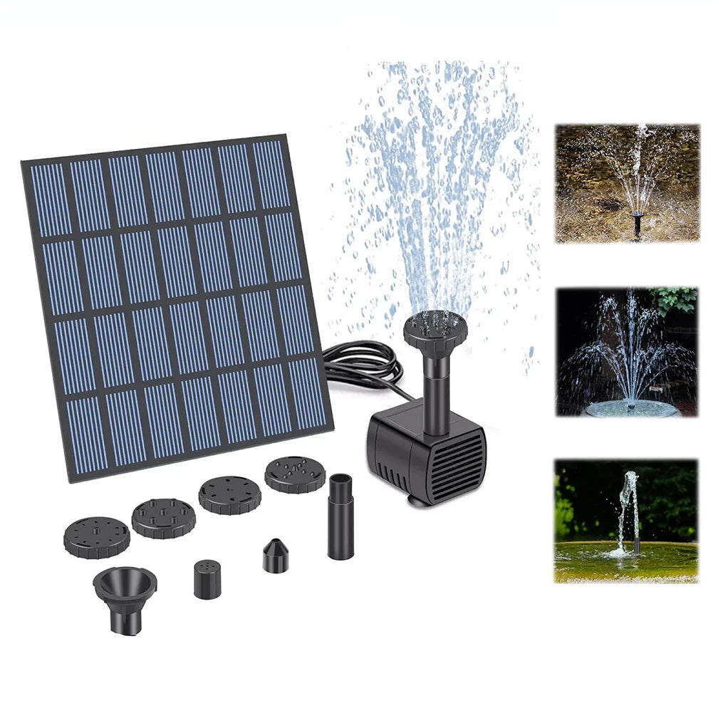 Hosport Solar Fountain Pond Pump Kit With Nozzles Bird Bath