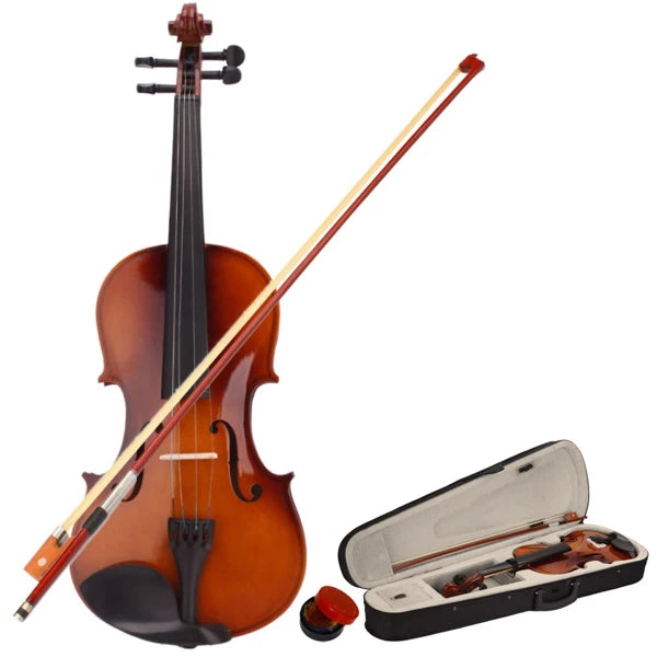 Solid Wood Violin Set With Case Bow Rosin For Beginners