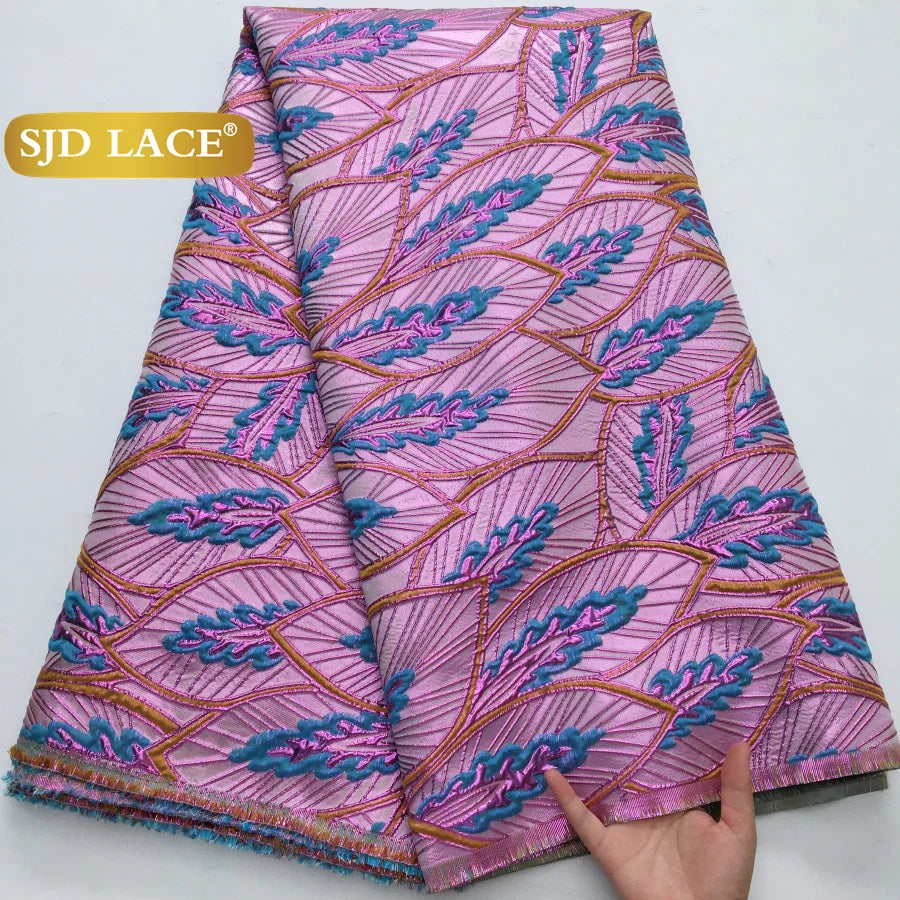 SJD LACA Nigerian Brocade Lace Damask Fabric For Women Dresses