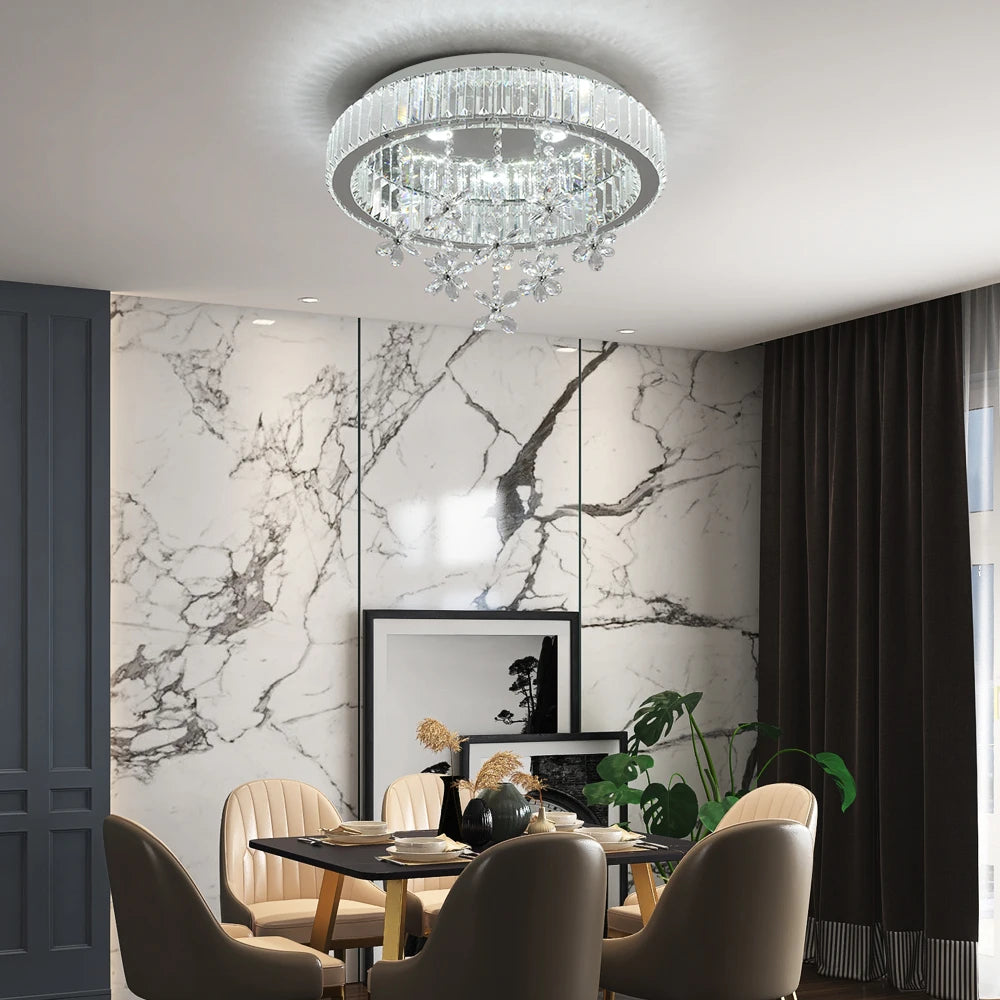 VETRULUS Crystal LED Ceiling Lamp Modern Chandelier Pendant Light
