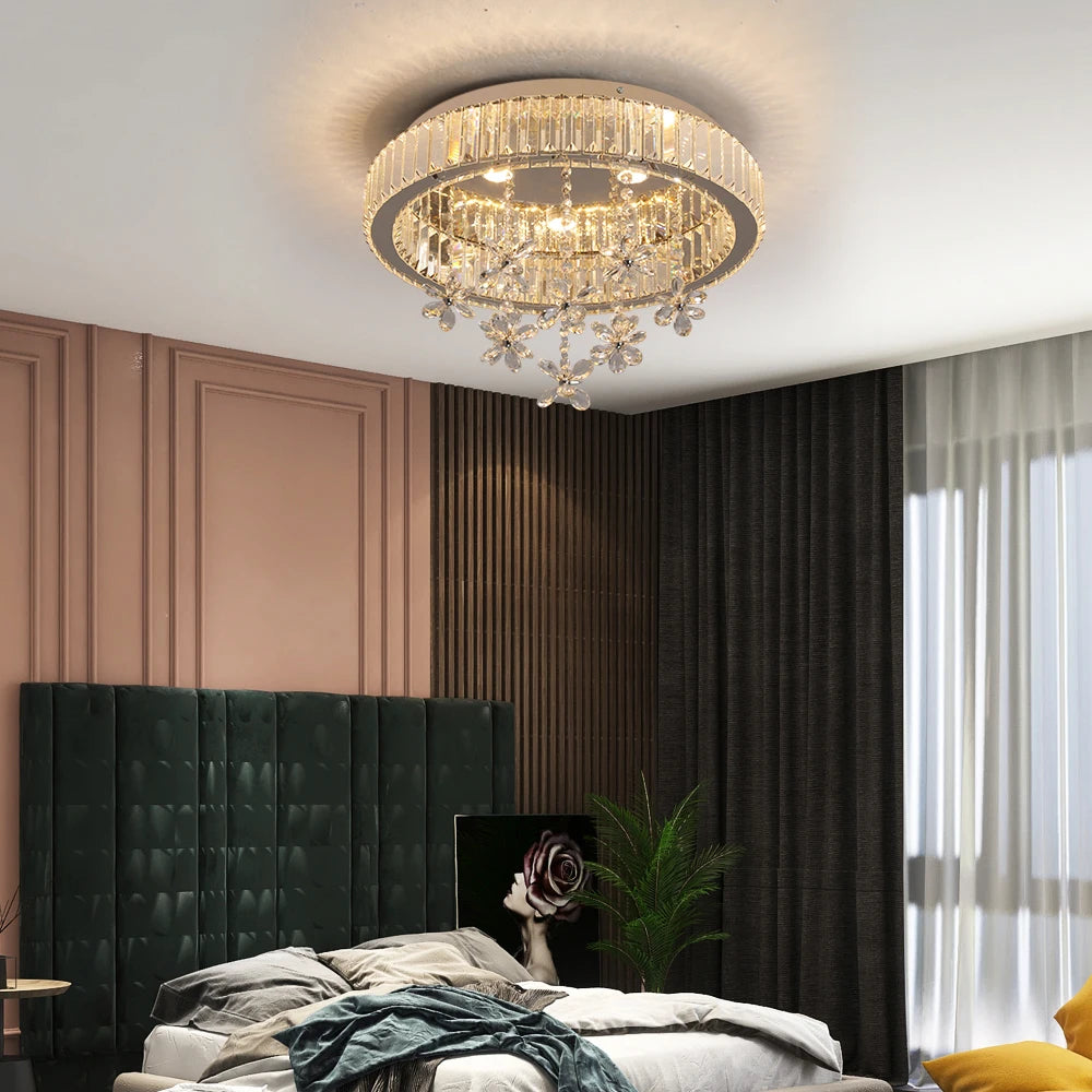 VETRULUS Crystal LED Ceiling Lamp Modern Chandelier Pendant Light