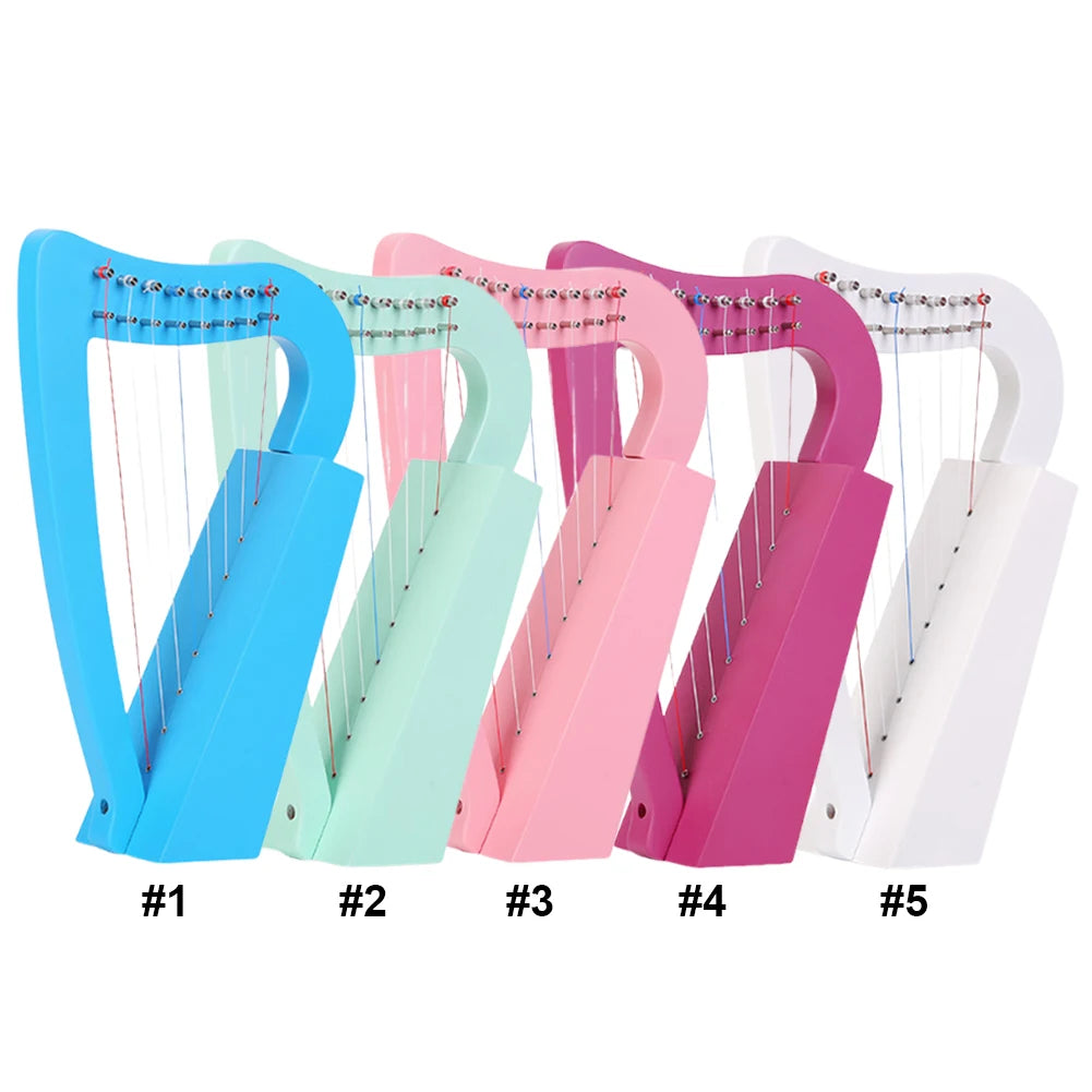 Shunmaii 8-String Lyre Harp Solid Wood Mini With Tuning Wrench