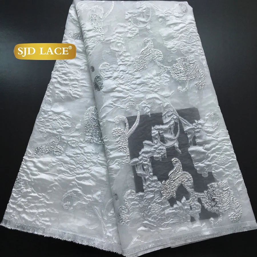 SJD LACA Nigerian Brocade Lace Damask Fabric For Women Dresses
