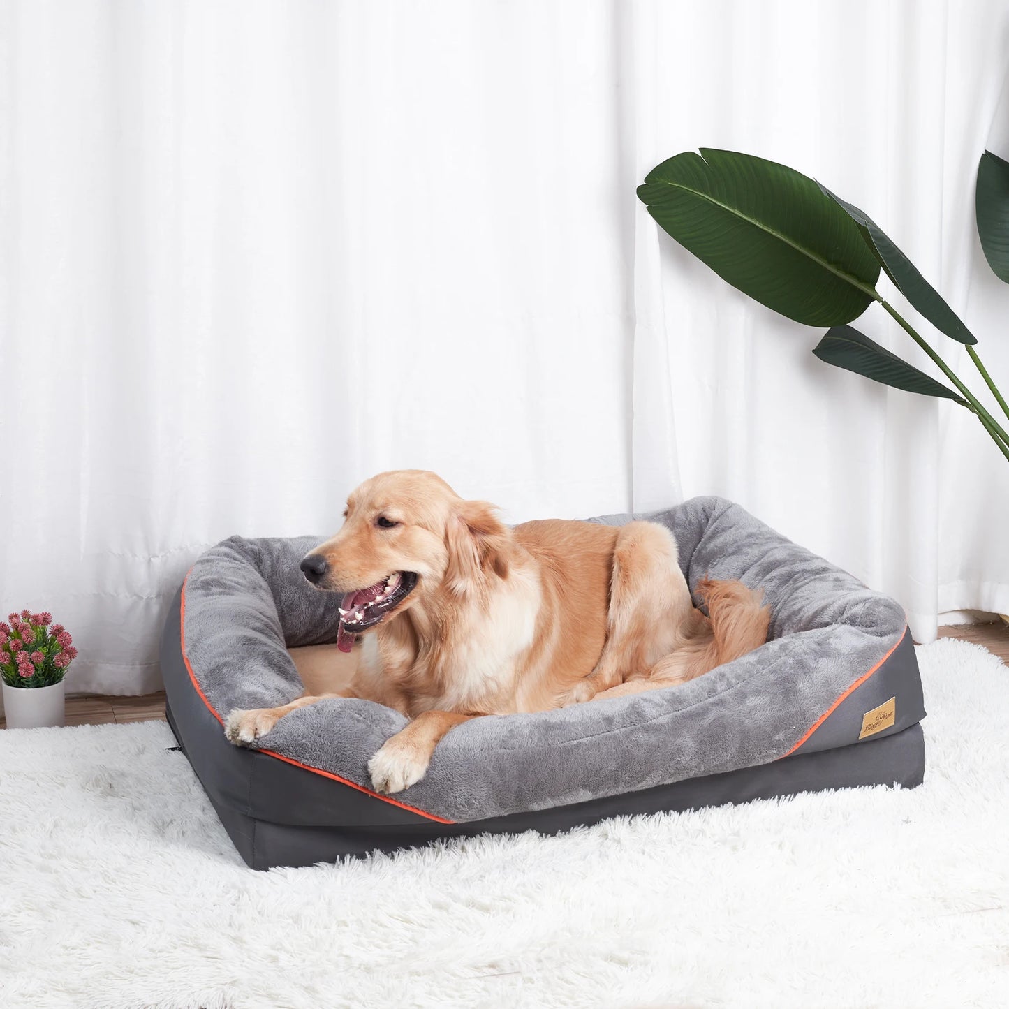 Bingopaw Dog Bed Anti Allergy Fleece Removable Washable Waterproof Cover