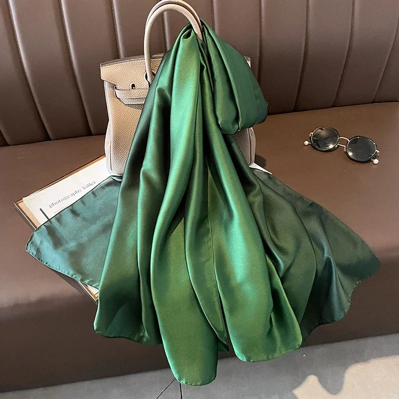 Gradient Silk Hijab Scarf For Women Wrap Shawl