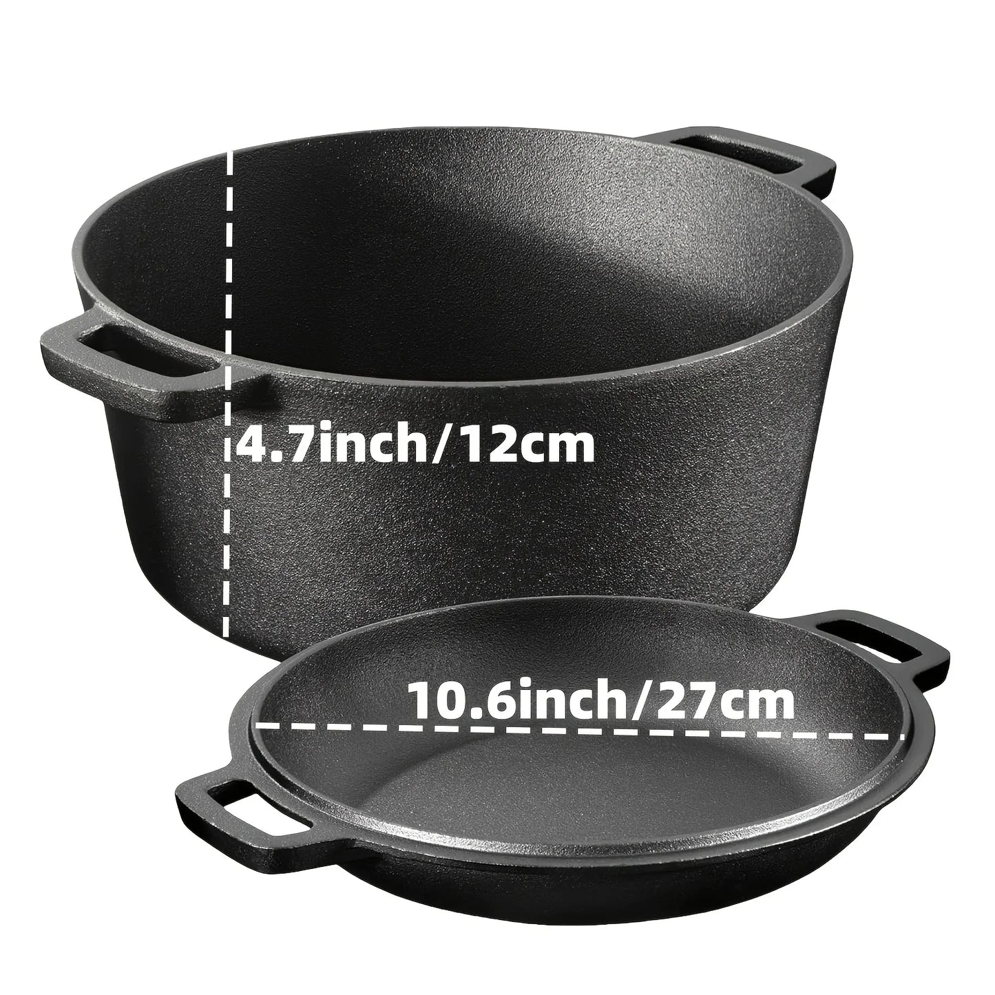 AEDG Cast Iron Skillet Set 3 Piece Preseasoned Pans