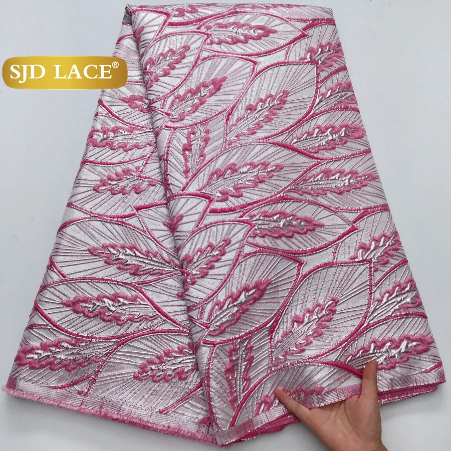 SJD LACA Nigerian Brocade Lace Damask Fabric For Women Dresses