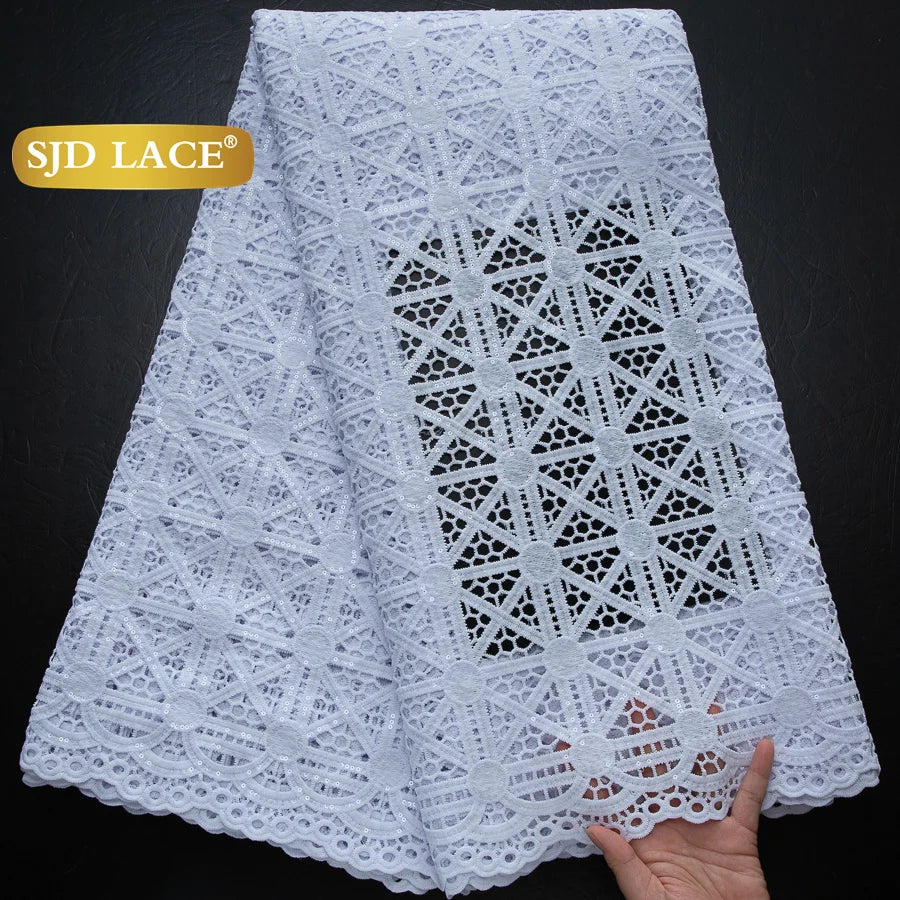 SJD African Guipure Cord Lace Fabric For Women Dresses