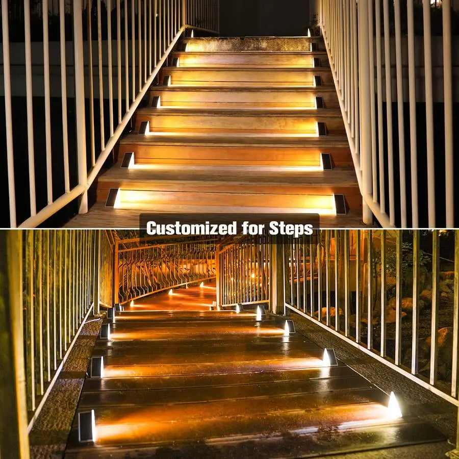Outdoor Solar Stair Lights 12 Pack IP67 Waterproof 80 Lumen