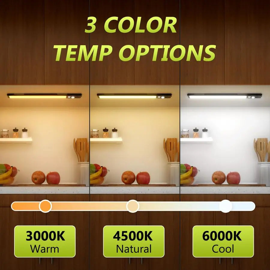 XMSJ 12 Pack Under Cabinet Lights With Digital Display Magnetic Motion Sensor