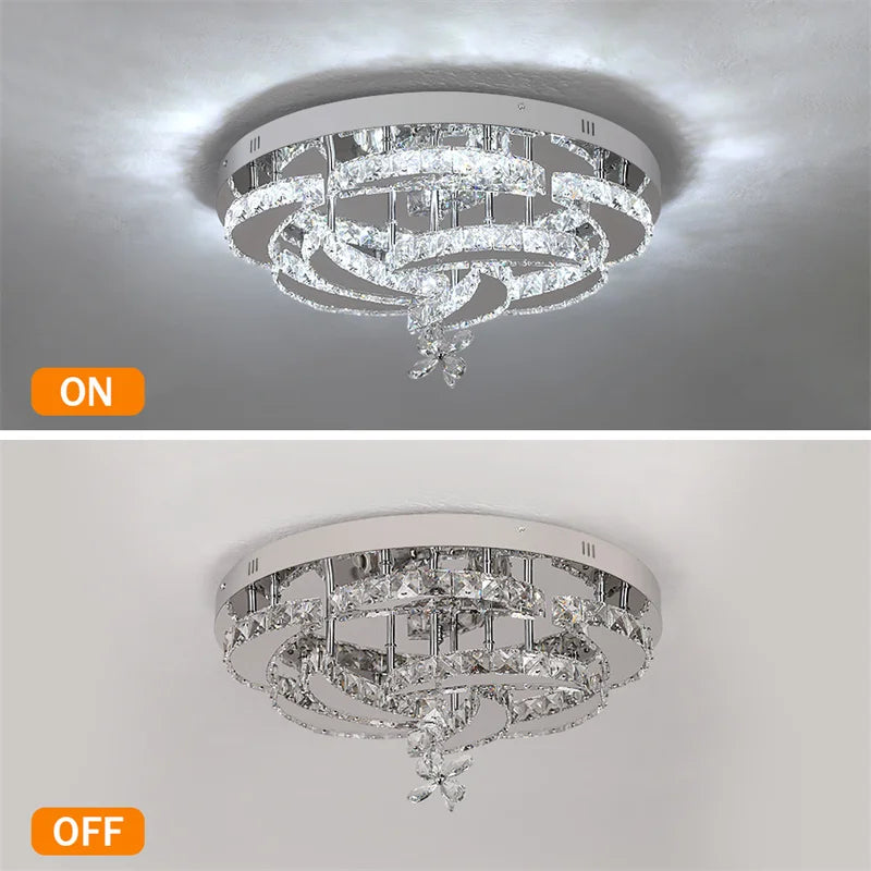 GreeLustr Crystal LED Ceiling Chandelier For Living Dining Room