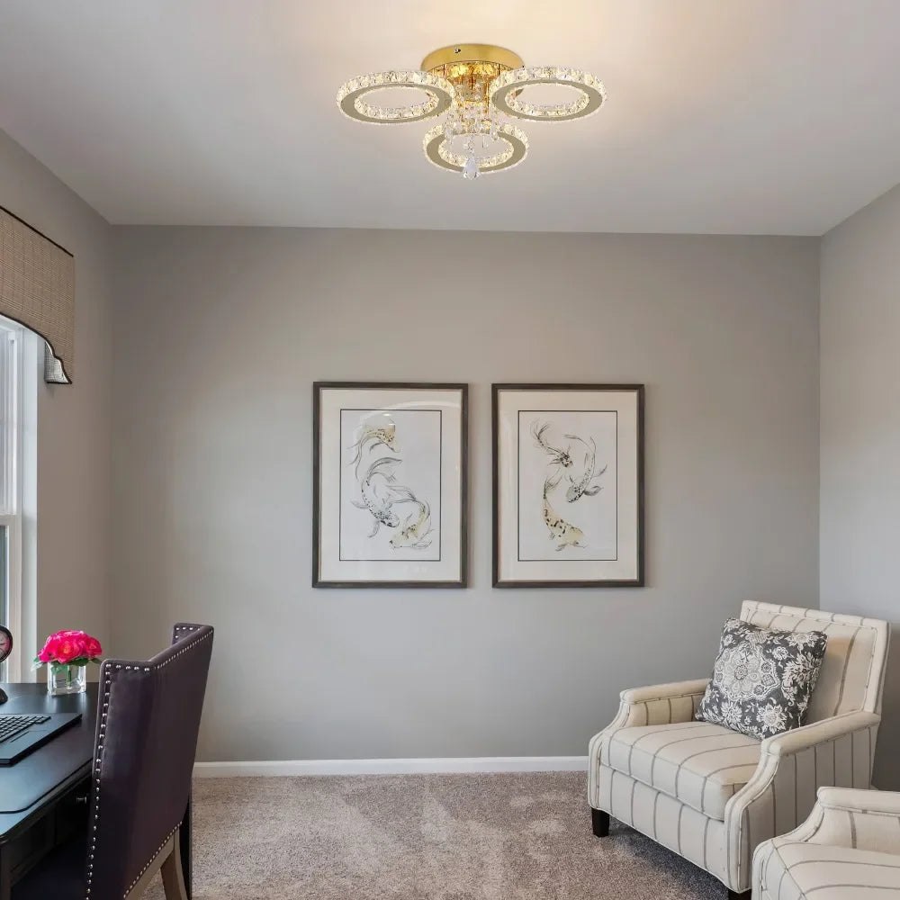 VETRULUS Modern LED Crystal Ceiling Chandelier
