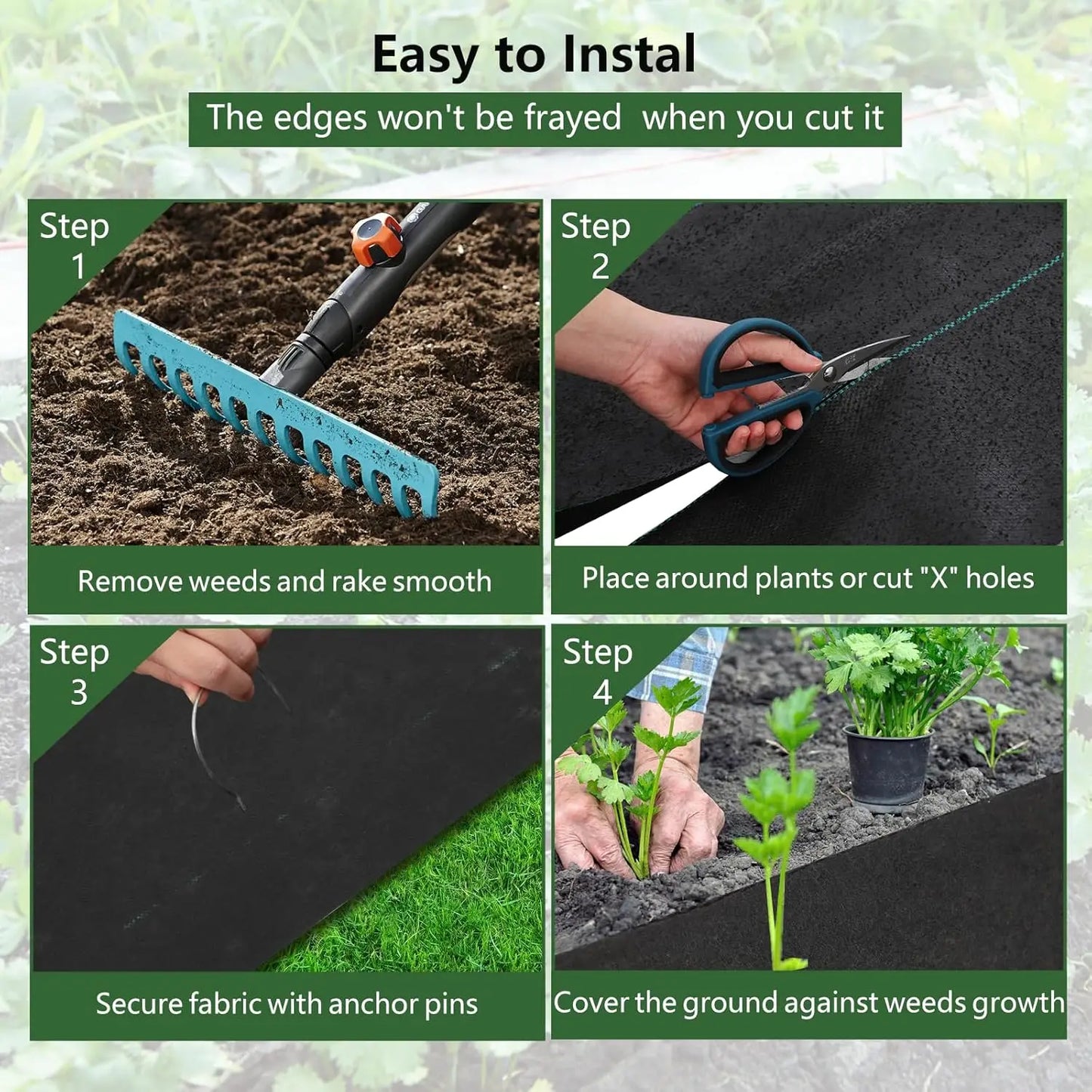 Double Layer Woven Landscape Fabric Heavy Duty Weed Barrier