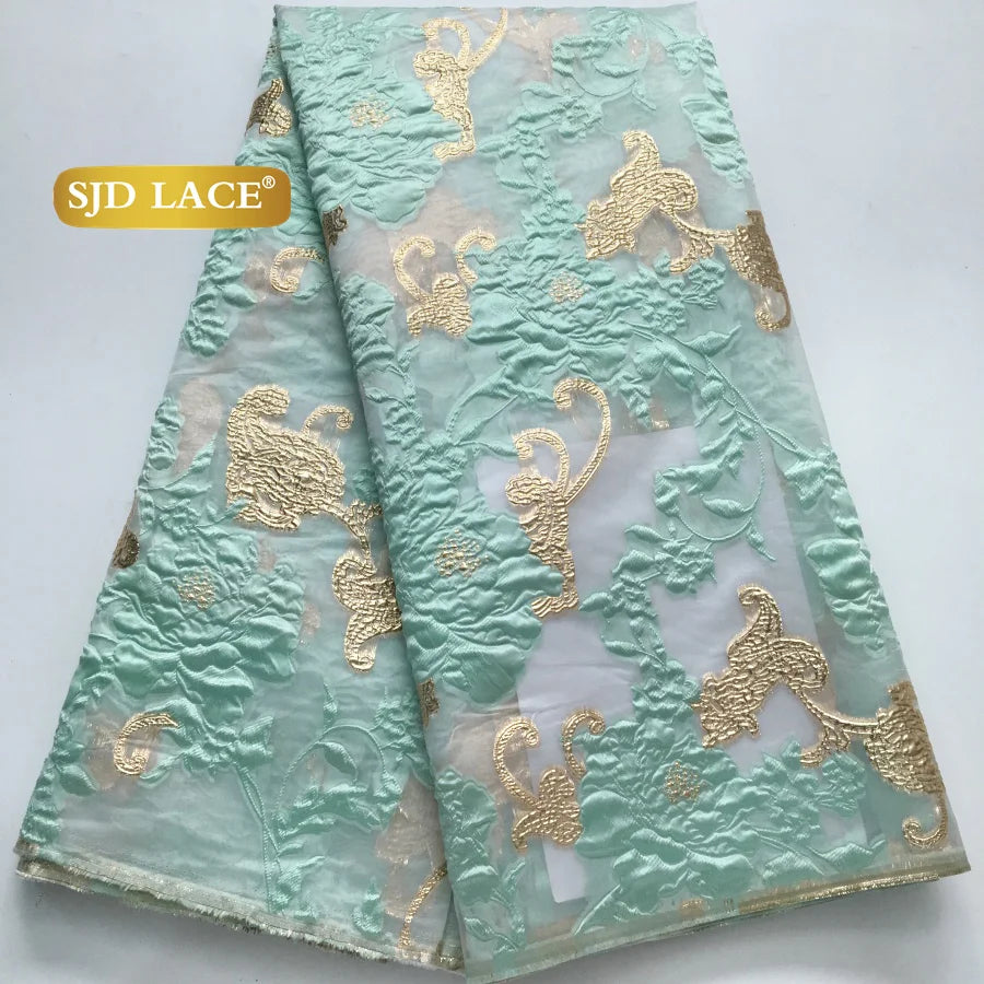 SJD LACA Nigerian Brocade Lace Damask Fabric For Women Dresses
