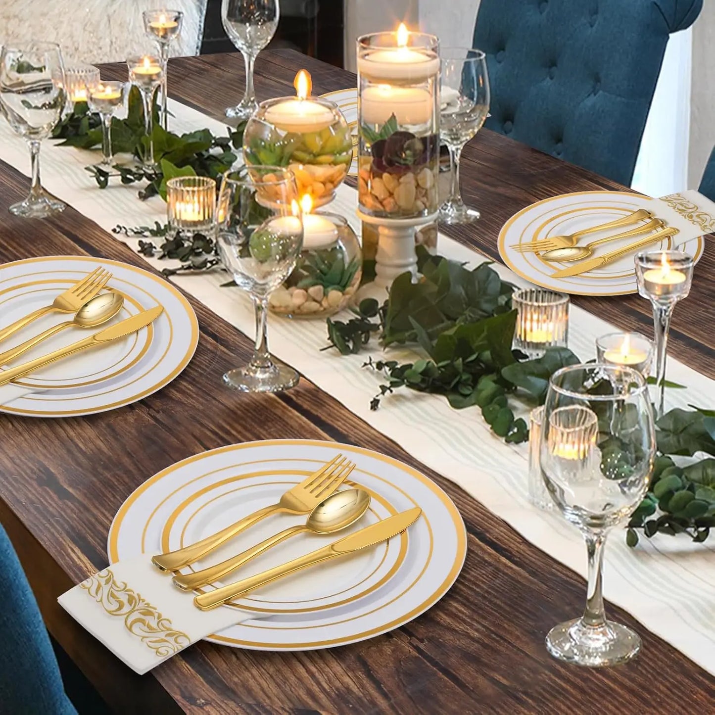 None Disposable Dinnerware Set For Party 700 Piece