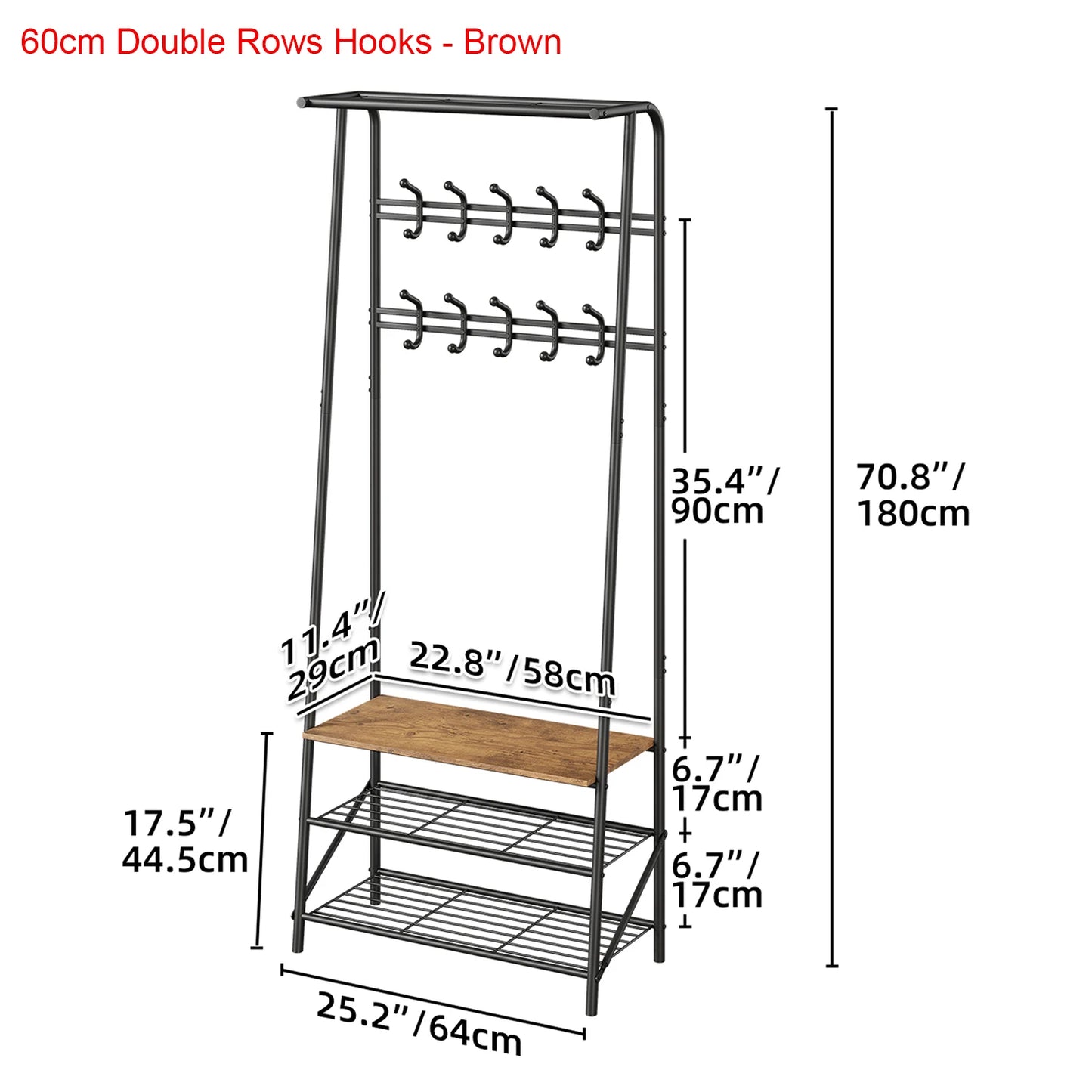 TWISTER.CK 4-in-1 Coat Rack Bench Hall Tree With Shoe Rack