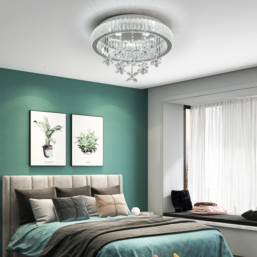 VETRULUS Crystal LED Ceiling Lamp Modern Chandelier Pendant Light