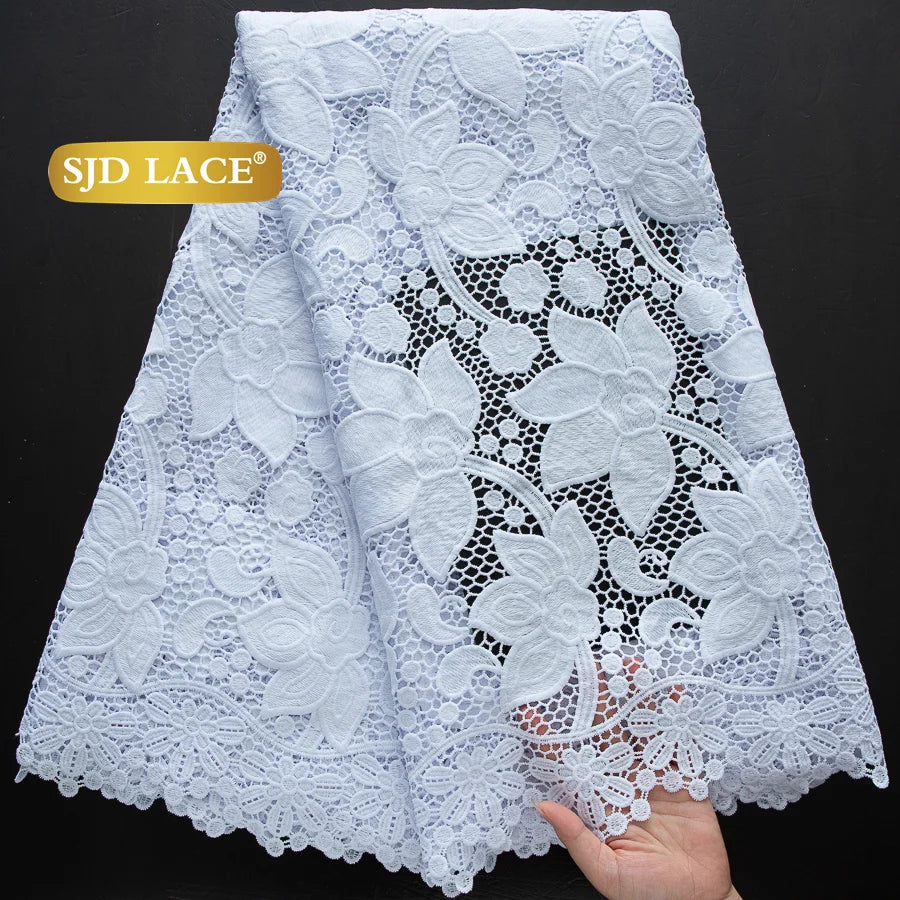 SJD African Guipure Cord Lace Fabric For Women Dresses