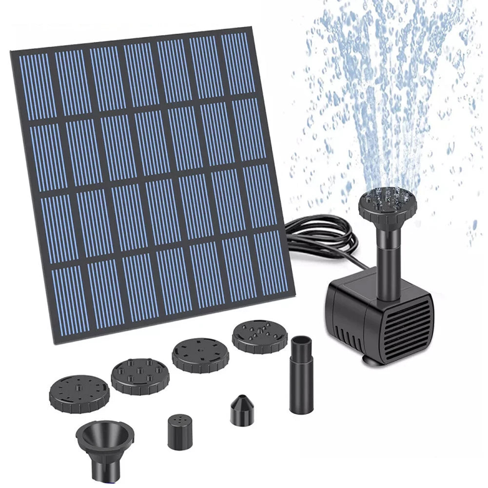 Hosport Solar Fountain Pond Pump Kit With Nozzles Bird Bath
