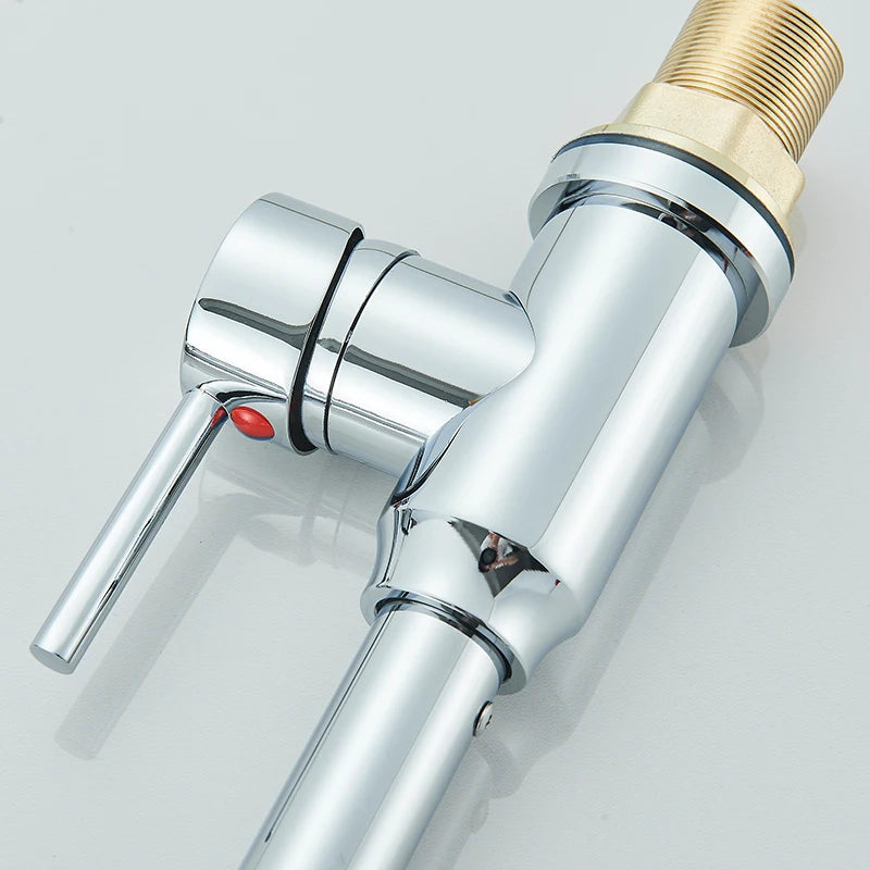 Rozin Pull Down Kitchen Faucet Single Handle Hot Cold Water Mixer Tap 360 Swivel