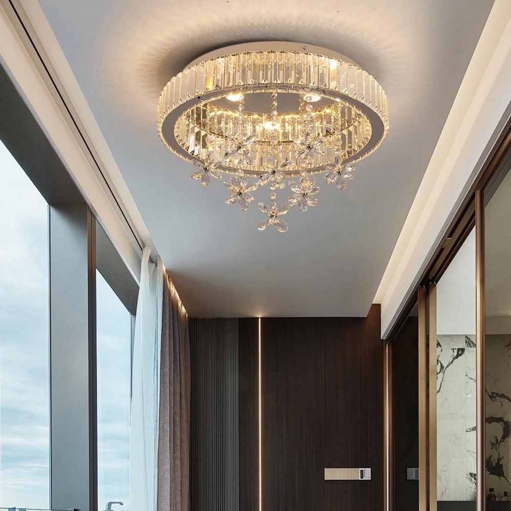 VETRULUS Crystal LED Ceiling Lamp Modern Chandelier Pendant Light