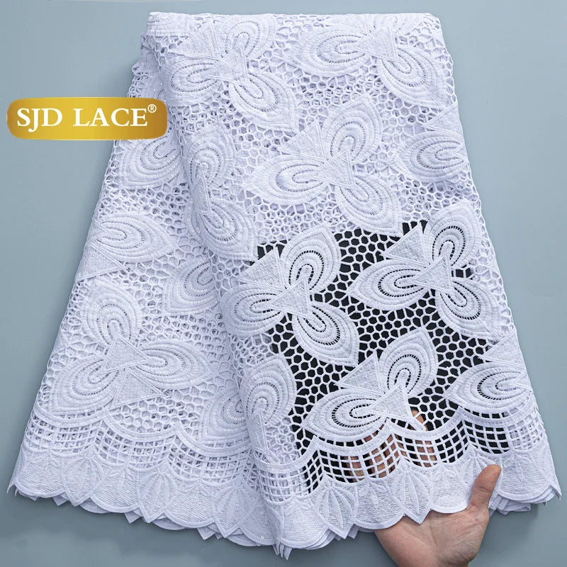 SJD African Guipure Cord Lace Fabric For Women Dresses