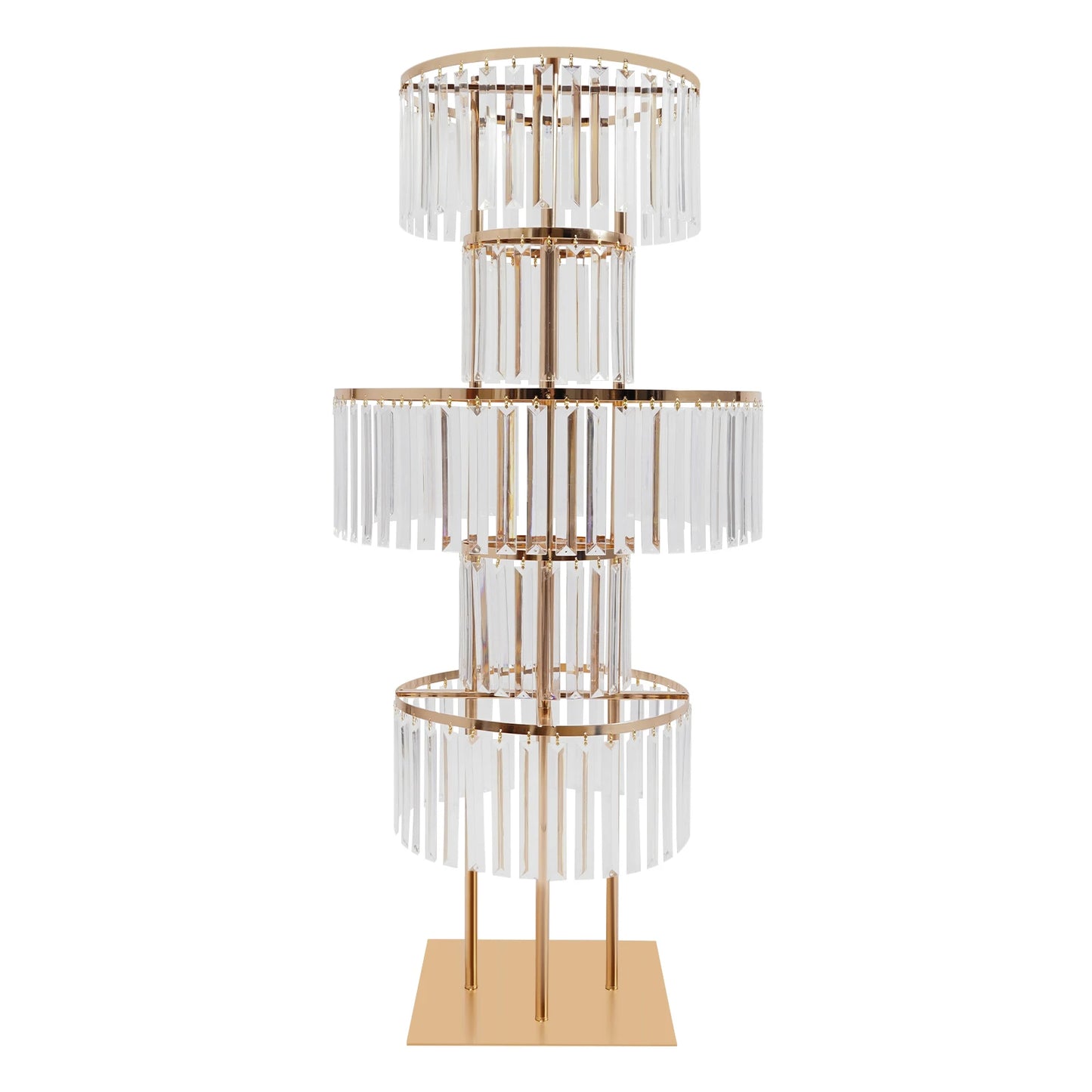 NONECN 2-Piece 5-Tier Crystal Flower Stand Wedding Centerpieces