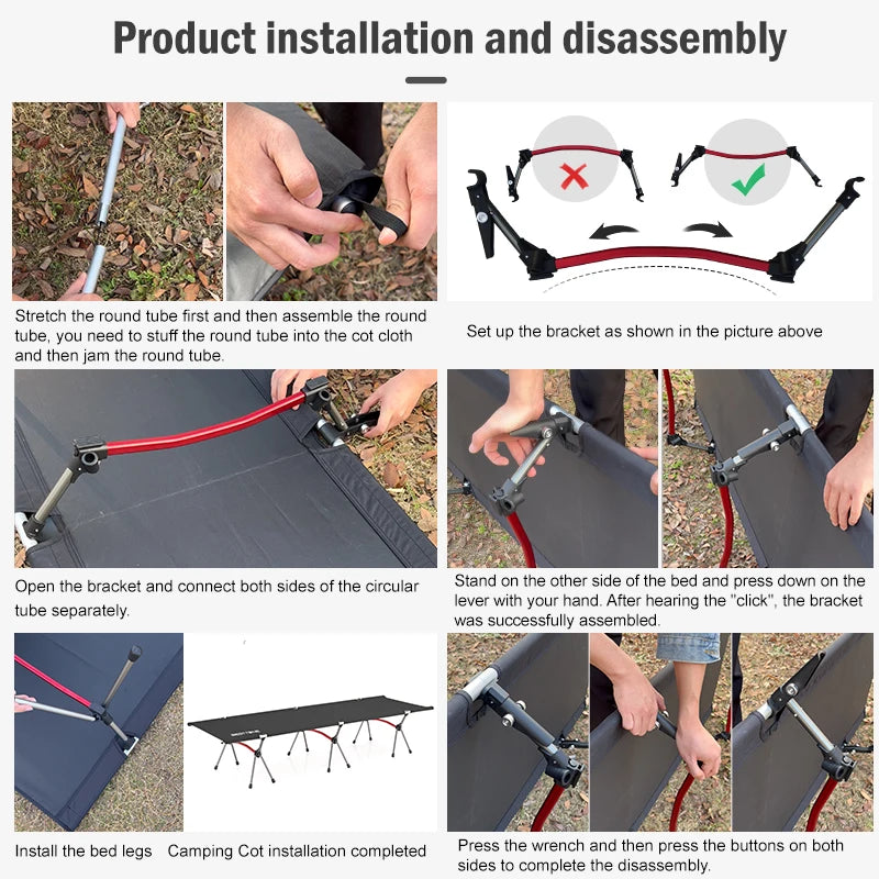 West Tune Ultralight Camping Cot With Leg Extenders Outdoor