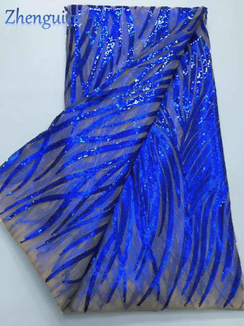 NONECN Nigerian Lace Fabric Luxury Embroidered Mesh for Bridal Dress
